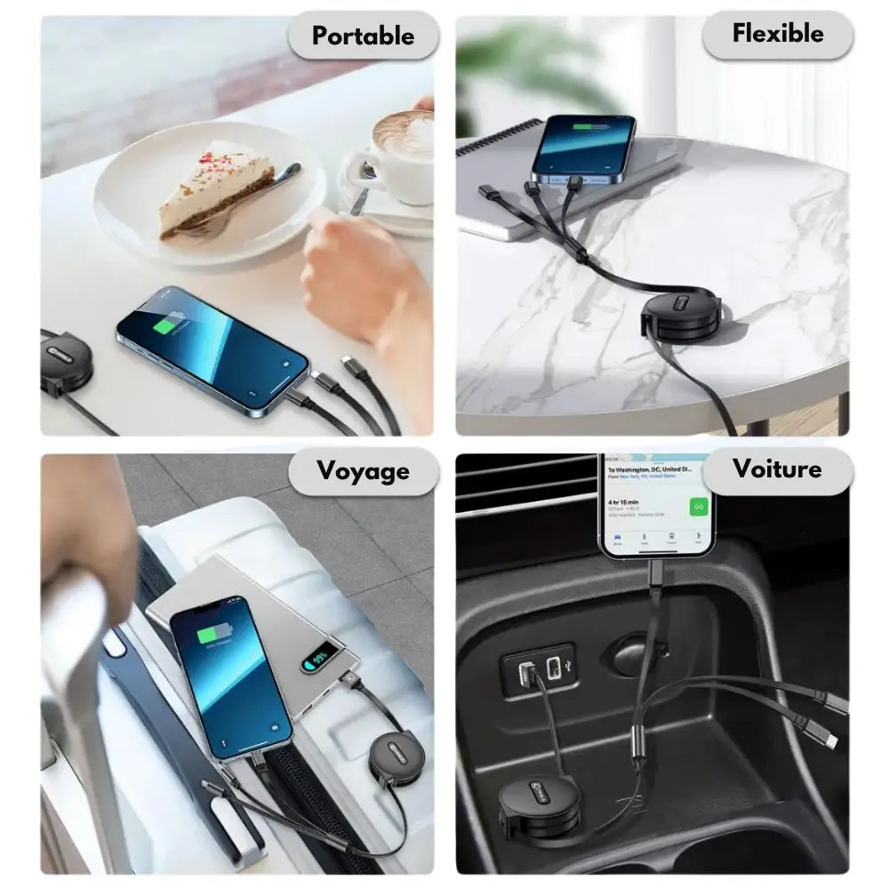MultiFlex™ | Câble 3-en-1 rétractable et ultra-pratique