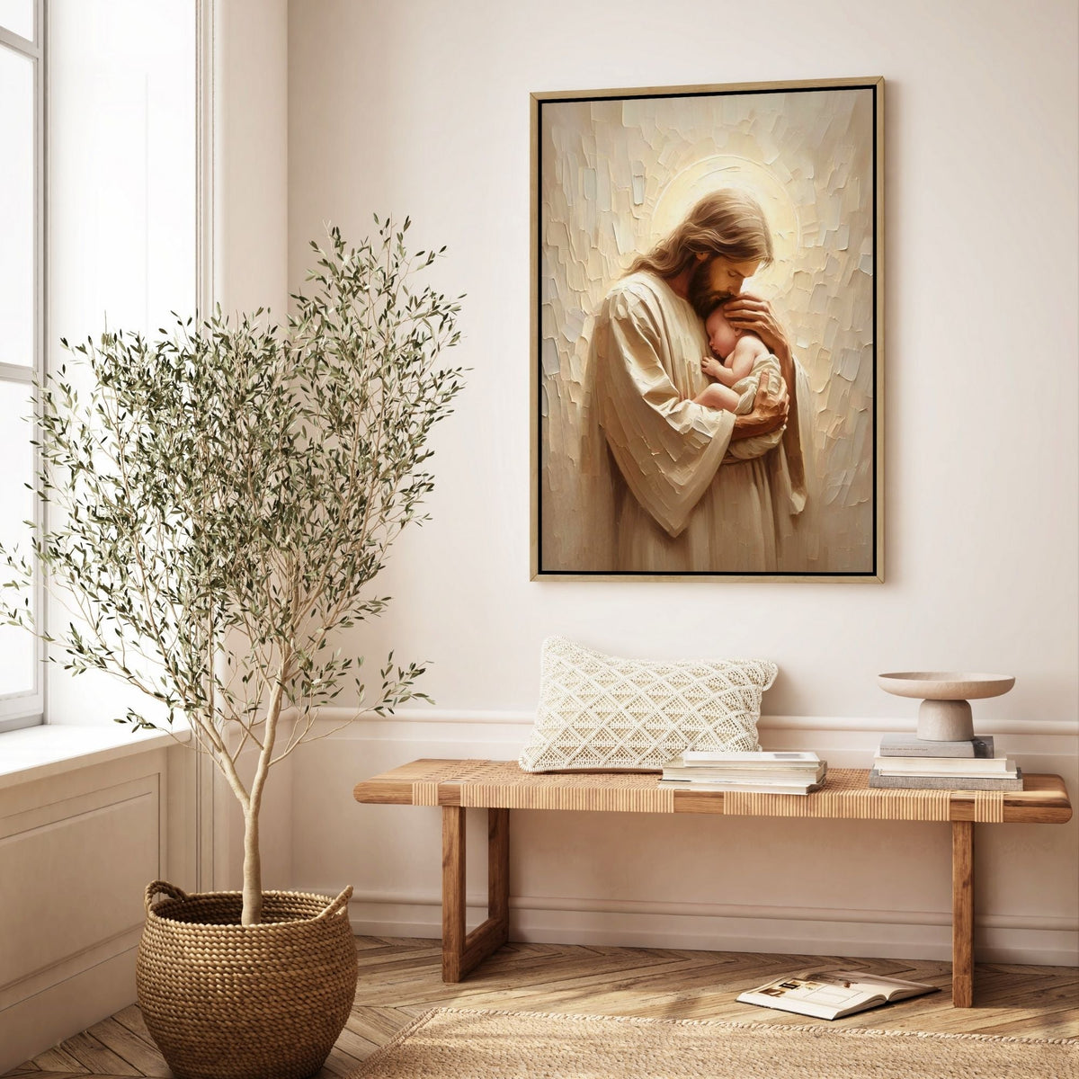Jesus Holding a Baby - Canvas