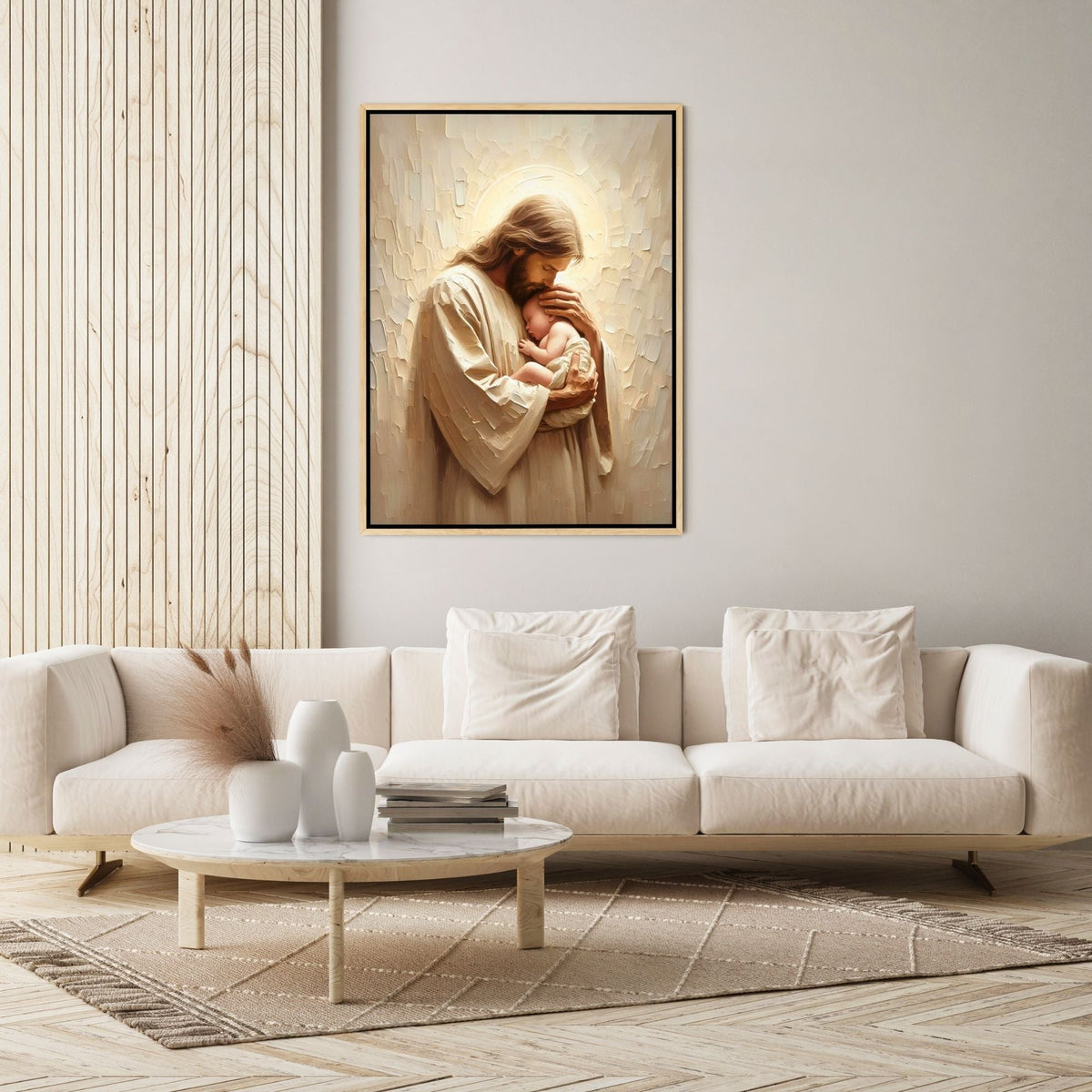 Jesus Holding a Baby - Canvas