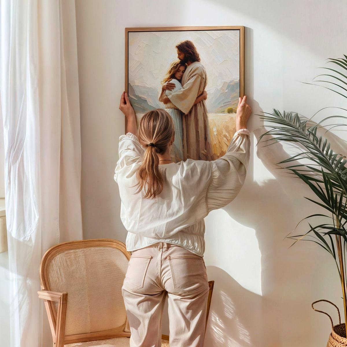 Jesus Hugging a Woman II - Canvas