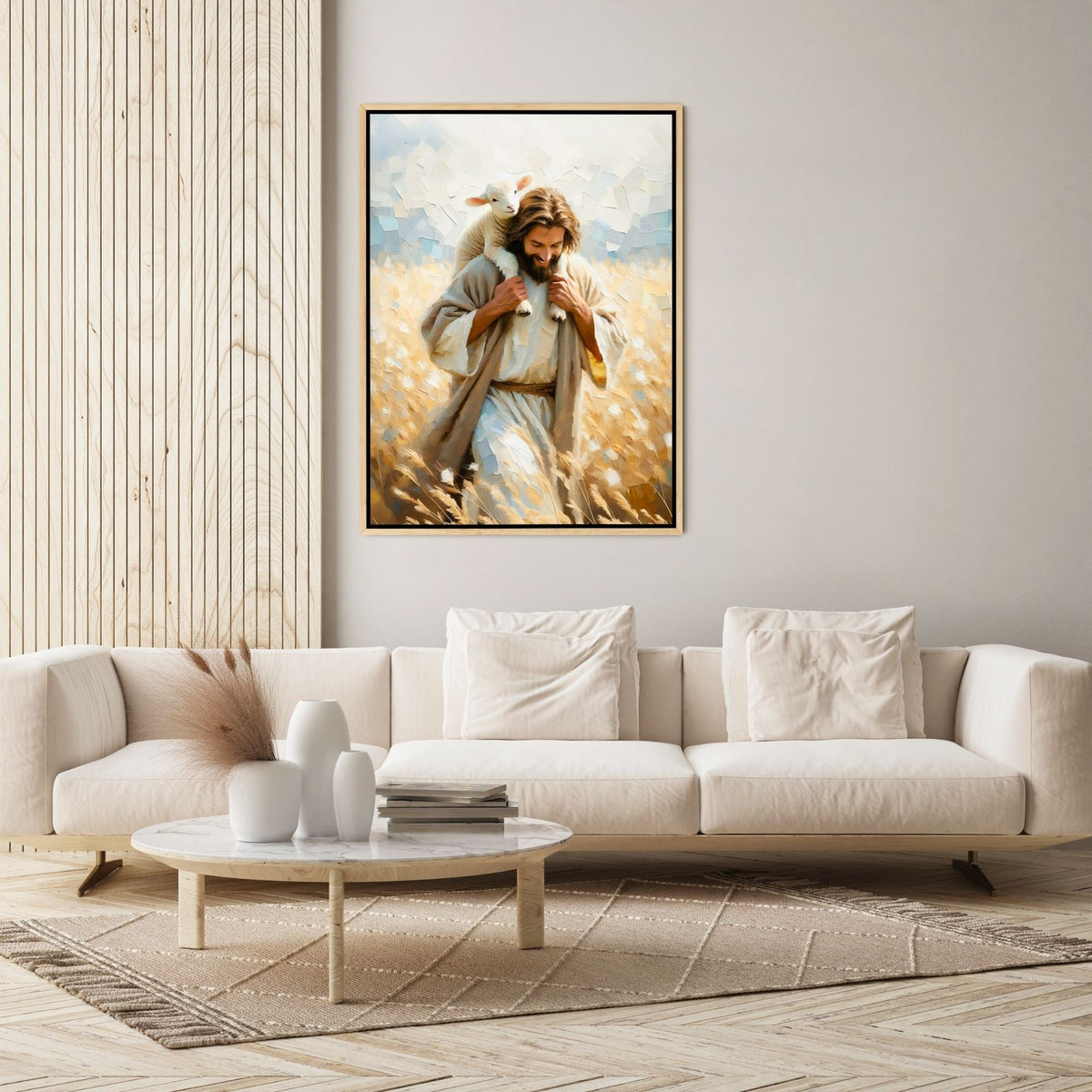 Jesus Carrying Little Lamb Home - Canvas