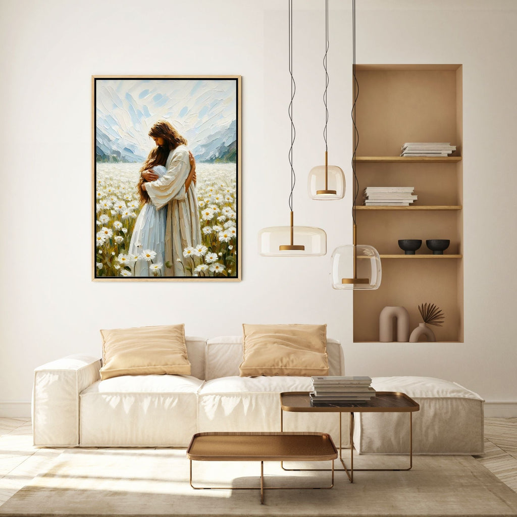 Jesus Hugging a Woman - Canvas