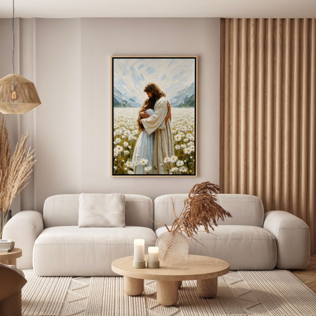 Jesus Hugging a Woman - Canvas