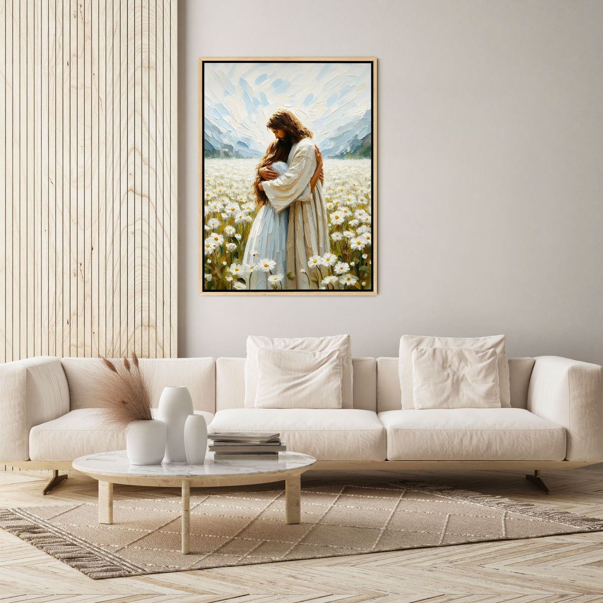 Jesus Hugging a Woman - Canvas