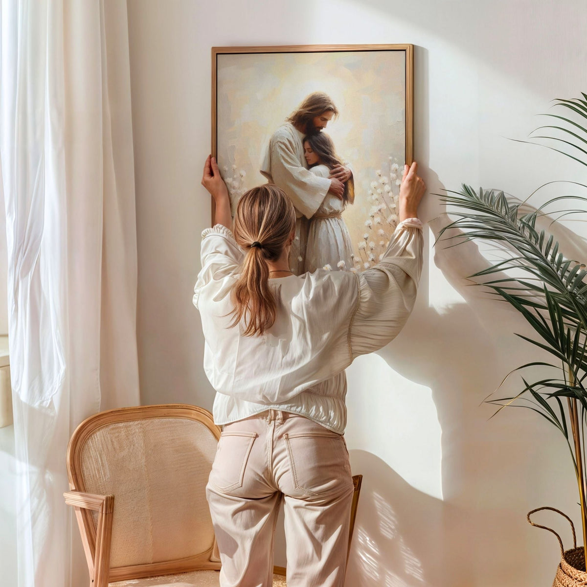 Jesus Hugging a Woman IV - Canvas