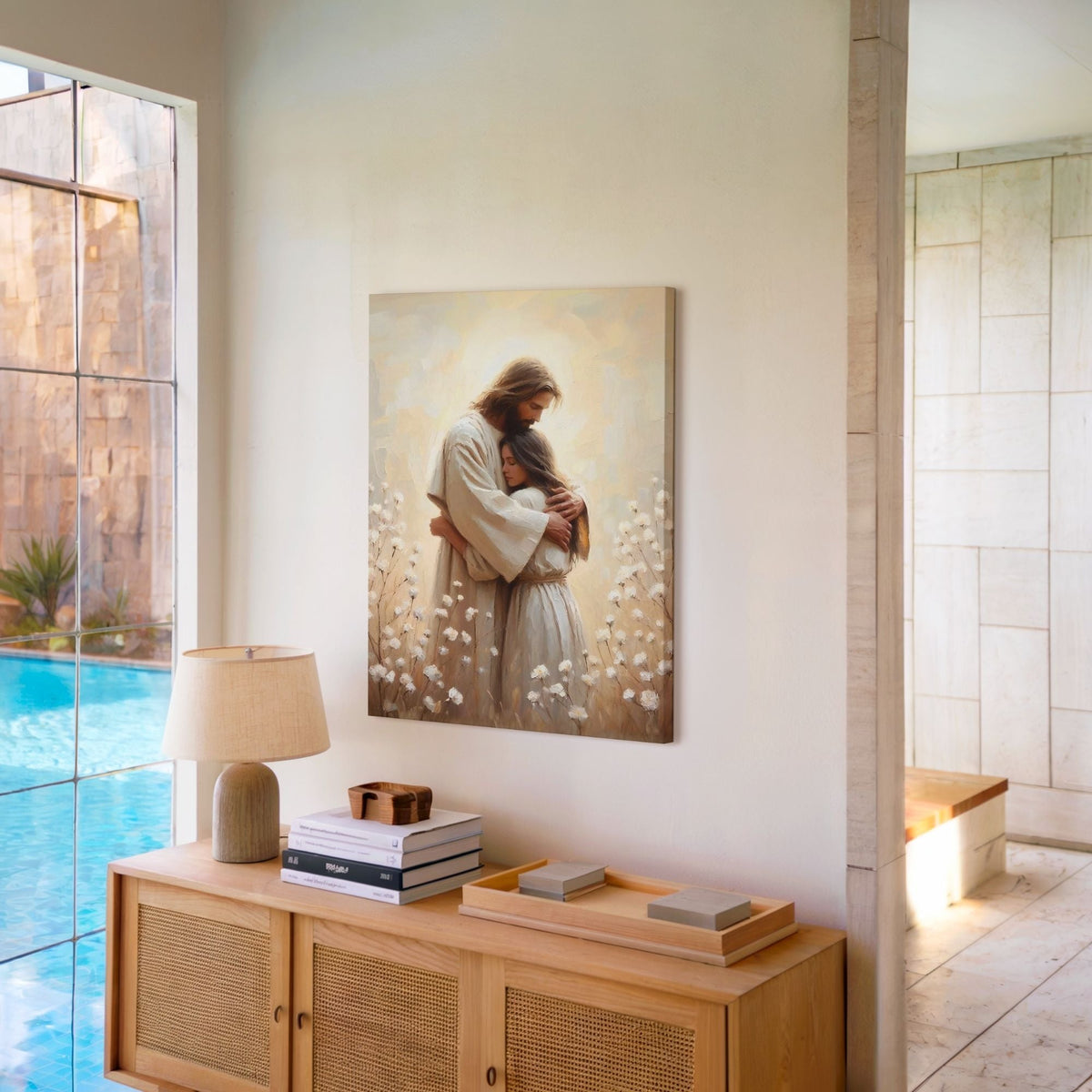 Jesus Hugging a Woman IV - Canvas