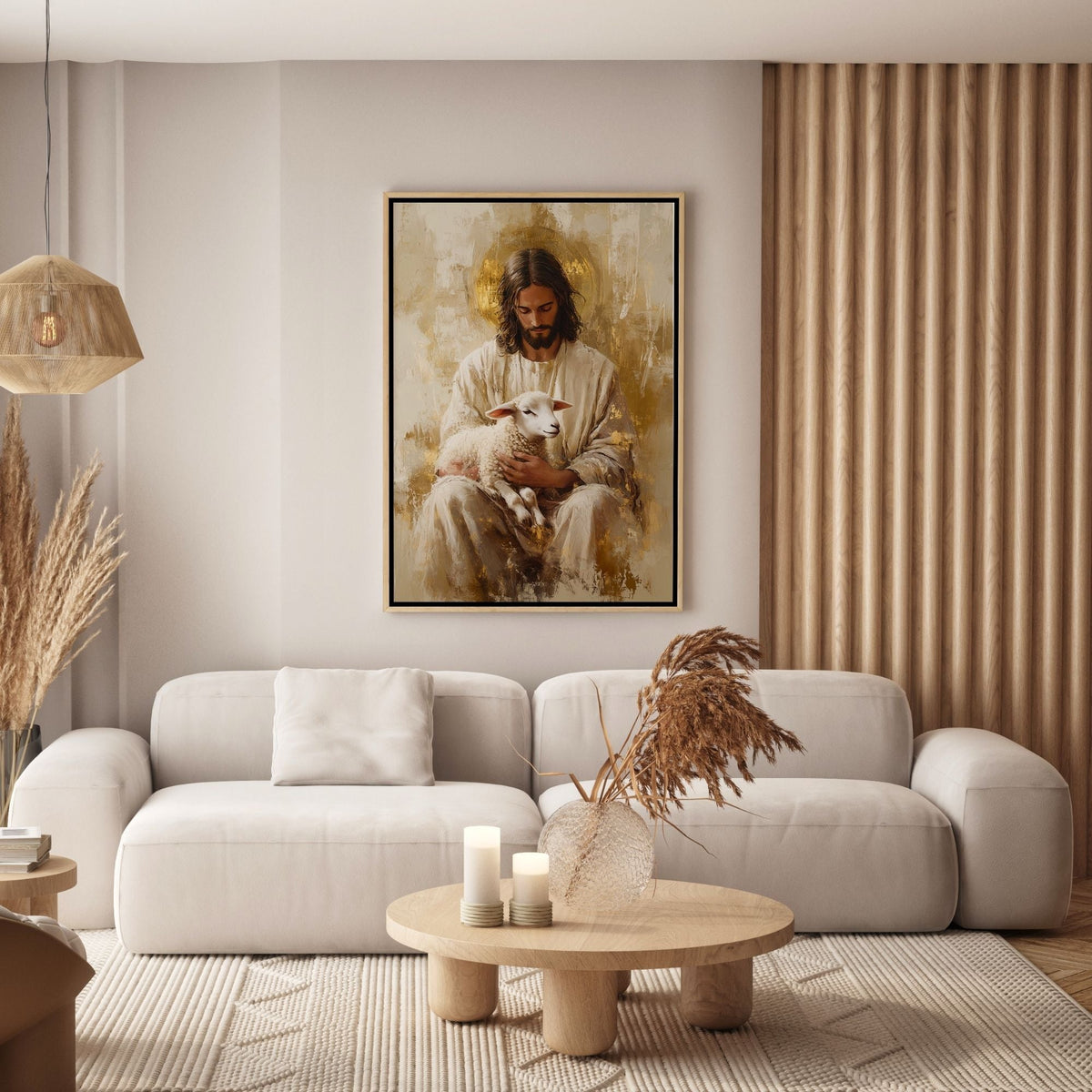Jesus and the Lamb - Canvas