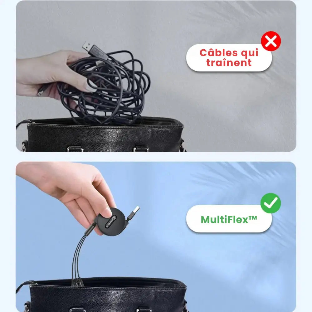 MultiFlex™ | Câble 3-en-1 rétractable et ultra-pratique