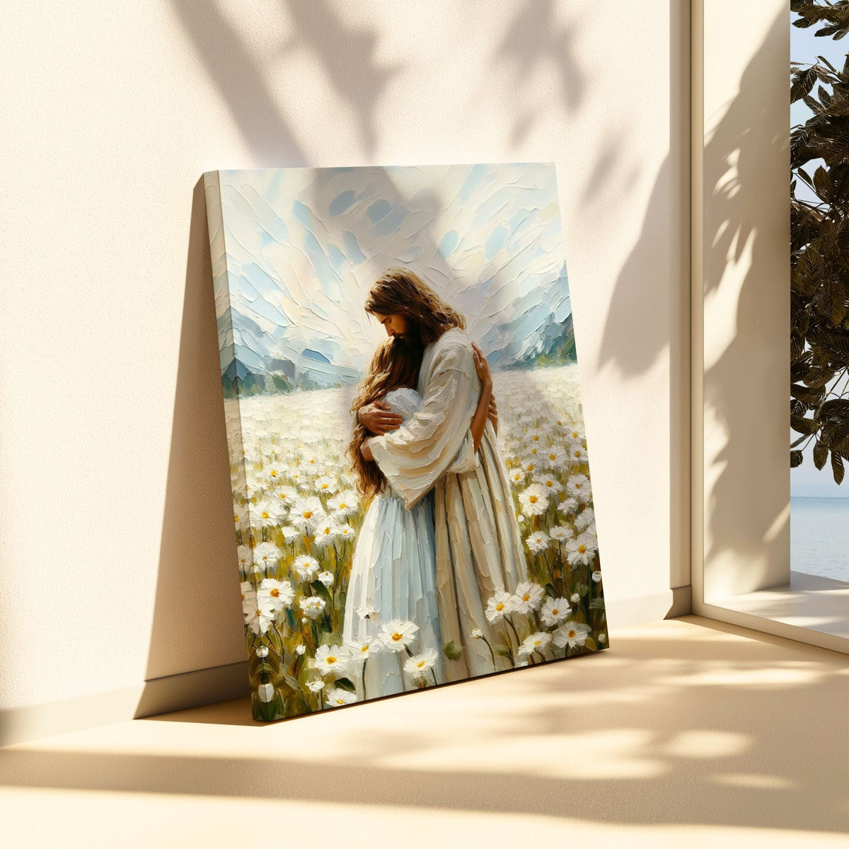Jesus Hugging a Woman - Canvas